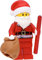 LEGO Minifigur Santa Claus (bedruckter Rücken) / Nikolaus/Weihnachtsmann mit Zubehör