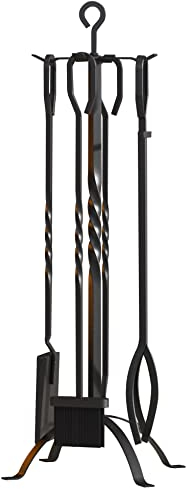 Fire Beauty 5-teiliges Kaminwerkzeug-Set (geschliffenes Schwarz)