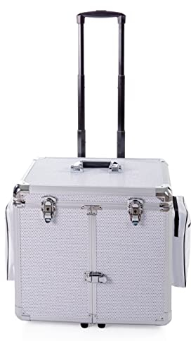 Fußpflegekoffer Mobile-fußpflege - Leicht & Robust, Elegantes Design, Effiziente Organisation, Mühelose Mobilität, Perfekt für Fußpflegedienst und Hausbesuche (Weiß Glitzer)