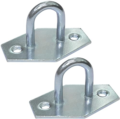 AERZETIX - Juego de 2 placas de ojo para atornillar - 42mm - acero galvanizado - para montaje en pared techo - C48249