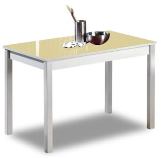 ASTIMESA Mesa de Cocina, Metal, Beig, 90x50cm