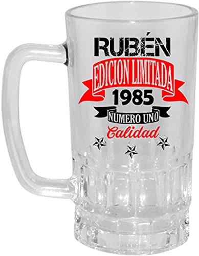 Kembilove Jarra de Cerveza Personalizada y grabada con el nombre – Regalos Originales para Cumpleaños – Edición Limited