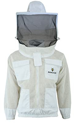 Imkerjacke Premium mit Atmungsnetz S M L XL XXL Atmungsaktiv Stichfest Leicht Imkerei Bienen Insekten Insektenstiche, M · weiß