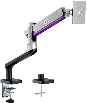 Ergo Office ER-436 1-Fold Premium Monitor Mount with Gas Spring 17-32 Double Arm Desk Mount Monitor Arm Swivel Tilt Rotateable VESA 75x75 100x100 up to 9kg