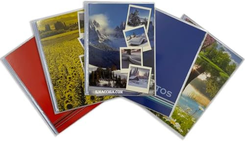 Fotoalbum mit Taschen, 13 x 18 cm, mit Softcover, personalisierbar, klassisch, Fotoalbum, platzsparend, mit 20 Beuteln – 40 Fotos für Bilderrahmen (25) Stück 1000 Fotos