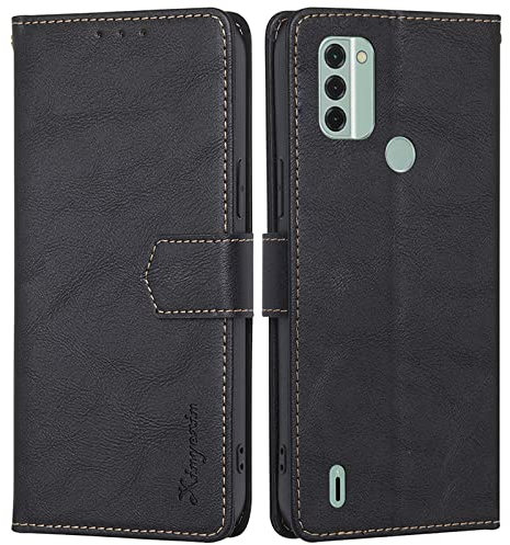 XINYEXIN Cover per Nokia C31, Custodia Pelle Portafoglio [Blocco RFID][Slot per Schede][Cavalletto] Antiurto Folio Cover a Libro Magnetica Flip Case - Black