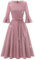 Homrain Damen Glitzerkleider für Hochzeitsgäste Glockenärmel Paillettenkleider für Frauen Cocktail Party Abend Glitzerkleid Glitter-Blush 3XL