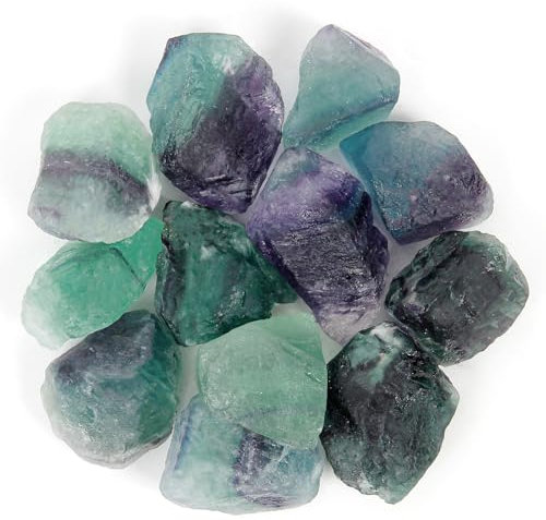 Brute de pierre naturelle de quartz Fluorine - 500 grammes pierre brute de quartz Fluorine à utiliser comme pierre d'ordinateur, pierre d'eau, pierre de guérison Reiki, pierre de chance ou décoration