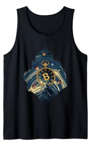 Bitcoin Uhr Berge Planeten Hodler Kryptowährung BTC Logo Tank Top