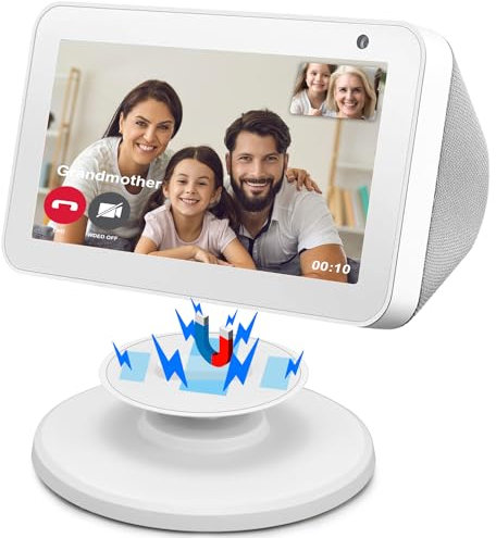 Stand for Echo Show 5 (1st Gen& 2nd Gen) Adjustable Stand for Echo Show 5 Adjustable Alexa Stand Magnetic Mount Accessories,360 Degree Swivel, Tilt Function, Anti-Slip Base