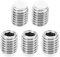 PATIKIL M10x12mm Nylon Pointe Sans-tête Vis, 5 Paquet Métrique Hex Douille Tête Coupe pointe Anti Glissement Ensemble Vis Interne Hex Matériel d'entraînement, 304 Inox Acier