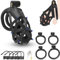 Keuschheitskäfig Herren,3D-Waben Peniskäfig,mit Abnehmbar CBT Weicher Spikes & 4 Hoden Penis Ring,Chastity Cage Male,Keuschheitsgürtel für Herren,BDSMs Spielzeug Hart,Sex Toyset Herren (Flat Ringe)