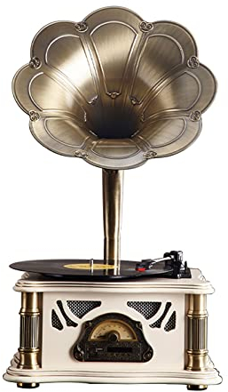 Vintage Grammophon, europäischer Stil, nostalgische Ornamente mit Bluetooth-Sound, kreativer Schallplattenspieler im amerikanischen Stil und Phonograph im alten Stil für Wohnzimmer