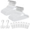 Tinfol 60 Pack Toddler Velvet Kleiderbügel, 35cm Weiß Non-Slip Kids Kleiderbügel, platzsparende Filz Baby Kleiderbügel mit 8 Velvet Kleiderbügel Clips und 2 drehbare Haken für Kinder Kleid Hosen Rock