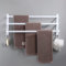 OHMG Porte-Serviettes de Salle de Bain en Aluminium,Barres Porte-Serviettes sans Perçage,Porte Serviette Murale 3 Barres,avec 4 Crochets,Étanche,pour Salle de Bain, Cuisine (50 * 24 * 14.4cm-Bllanc)