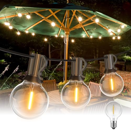 Luces Led Exterior Jardin 15M, 24V Guirnalda Luces Exterior con 25+1 Bombillas, Impermeable Luces Jardin para Terraza, Café, Cobertizos, Bodas, Pérgolas