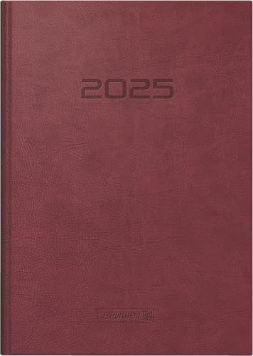 BRUNNEN Buchkalender Modell 795 (2025), 1 Seite = 1 Tag, A5, 352 Seiten, Kunstleder-Einband Prestige, braun