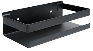 DOESS Duschkorb – Badezimmerregal – Duschregal – Shampoo-Halter – Duschkorb ohne Bohren – rechteckiger Duschkorb – Badezimmer-Organizer – Edelstahl (Schwarz, 20 CM)