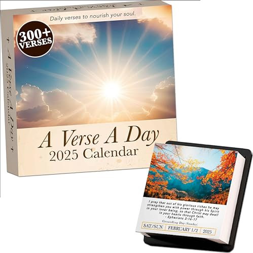 A Bible Verse A Day Kalender 2025, über 300 christliche Verse aus der NIV-Bibel, um Ihre tägliche Andacht zu inspirieren, positiv motivierende, religiöse Tagesverse für Männer und Frauen