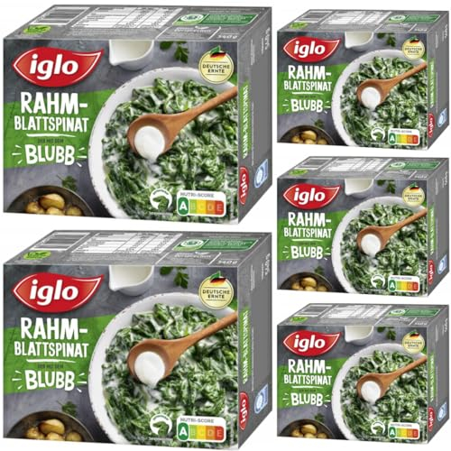 Iglo Rahm-Blattspinat 540 Gramm x 5 STÜCK [Frischegarantie]