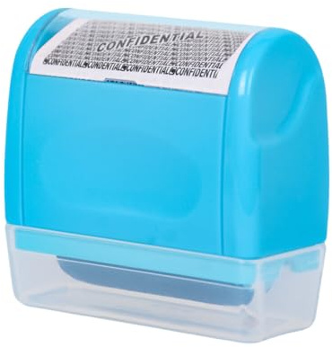 Asudaro Roller Stamps Identitätsschutz Adressblocker, Schutz vor Identitätsdiebstahl, Rollstempel Datenschutz Privatsphäre Rollstempel für Privatsphäre,Sicherheit Stempel, 17mm/34mm Blau 34mm