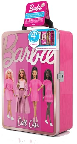 Barbie Metal Toy Storage Case Store it All - Compatible with other Dolls, for Kids Girls Ages 3 and Up