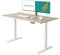 Ergofino höhenverstellbarer Schreibtisch 160x80 cm, elektrisch Schreibtisch mit GS-Zertifiziert, 2 Motoren, 3-Fach Teleskop, 3 Memoryfunktion, Gestell Weiß inkl. Nussbaum Tischplatte