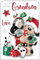 Weihnachtskarte für Enkelsohn – Special Grandson – Hund und Gaming Gadgets – festliches Design – spezielle Oberflächen und illustriertes Blatt – hergestellt in Großbritannien