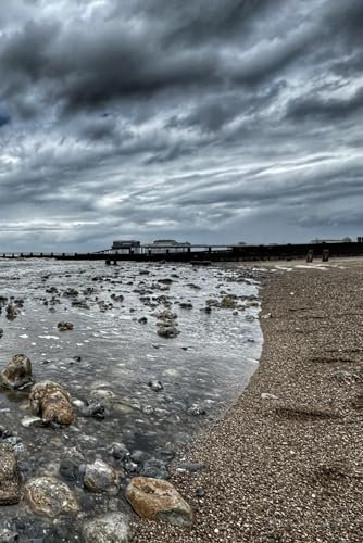 Norfolk Notebook - Storm Clouds at Cromer Beach, 160 lined pages inside: Lined softback notebook with cover photography by MyriadPhoto
