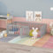 Dolamaní Bodenbett Kinderbett 90x200 cm Weiß mit Rausfallschutz und Tür Montessori Bett, Gitterbett Einzelbett Holzbett, Grau