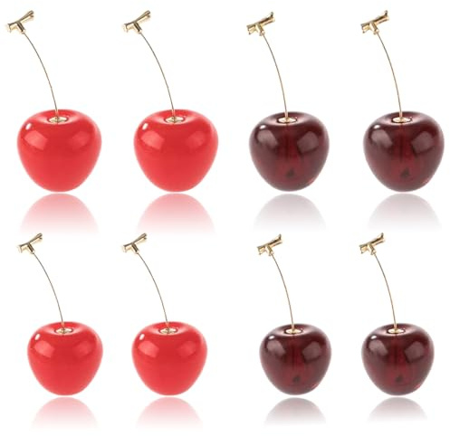 XPEX 4 Paar Kirsch Ohrringe, Kirsche Ohrringe Kirsche Süße Ohrringe 3D Kirsche Baumeln Ohrringe Für Frauen Und Mädchen,Earrings Für Frauen Mädchen(4 Stile)