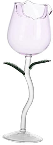 COLLBATH Rotweinglas Kristallglas Rosendesign Weinglas Mit Stiel Gläser Rosenform Sektglas Rose Gläser