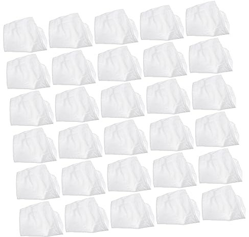 KONTONTY 30pièces Sacs Filtrants Élastiques pour Piscine Premium Poches Filtrantes Réutilisables pour Skimmer Nettoyage Facile De Surface Et Sol De Piscine Blanc