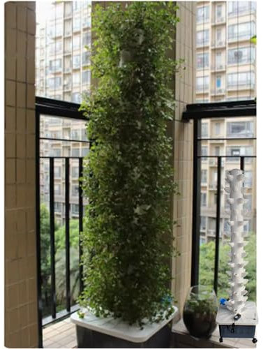 GLFNB GFF Vertikale vertikale Turmbepflanzung, 14-lagiges 70-Loch-Hydrokultur-Turmset Hydrokultur-Pflanzsystem, Hydrokultur-Vertikal-Pflanzsystem