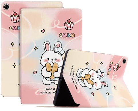 Generico DayQiQiPu Caso per Realme Pad (RMP2102/ RMP2103) 10,4 Pollici Custodia per Tablet Ultrasottile Motivo Serie Animale Carino in Pelle PU Stand Flip Custodia Protettiva,04