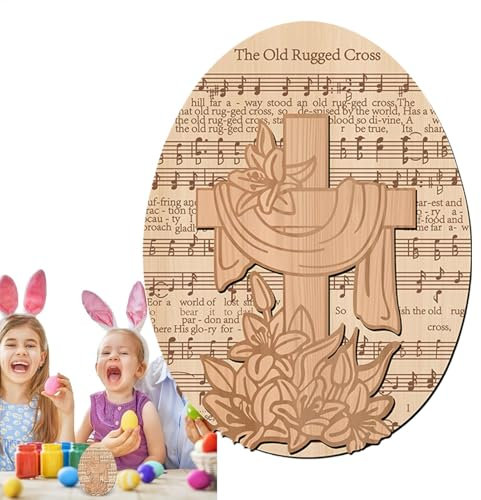 Uonguon Ostereier aus, rustikale Holzeier-Dekorationen, handgefertigte Ostereier, ästhetische Ostereier-Dekoration, Vintage-Holzei-Dekorationen, Retro-Tischdekoration,