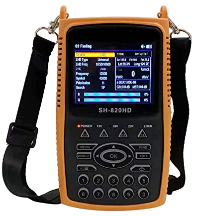NGBFF Sat Finder, DVB-S2 DVB-T2 Combo Digital Signal Finder Meter unterstützt CCTV 3,5-Zoll-HD-TFT-LCD-Bildschirm 8PSK 32APSK VS 810HD für Aufstellen Einer Satellitenschüssel(SH-820HD S2)