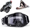 Motocross Brille, Winddichte Staubdichte Motocross-Brille, SkiBrille, Dirt Bike Crossbrille, Anti Fog UV Skibrille, Off Road Racing Fahrbrille, für Radfahren, Langlaufrennen, ATV, UTV (Schwarz/Grau)