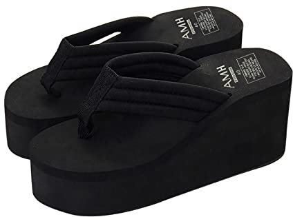 AEGJEGVD Tongs Compensee Femme Confortable Sandale Talon Chaussures de Plage Pas Cher Ventes Flash de Printemps Été Sandales Compensées Plateforme Orthopédique Femmes Cadeau Tong à Semelles épaisses