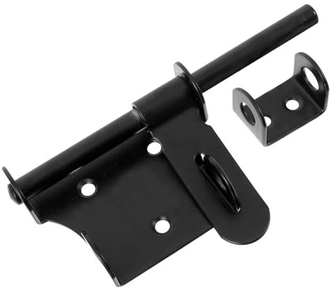 JECOMPRIS Chiusura a vista del bullone della porta Custine serrature delle porte diapositiva chiavistello lucchetto porta scrocco scorrevole serratura di sicurezza per porta scorrevole Black