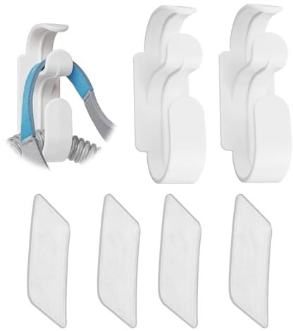 2 Stück CPAP Schlauchhalter, Stand System Schlauchorganizer Gegen Verwicklungen mit 4 Selbstklebenden Pads für Atemschutzgerät Schlafapnoe Zubehör für besseren Schlaf