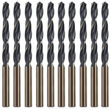 Misuyue 5mm M2 Cobalt HSS Drill Bits, 10pcs Twist Metal Drilling Bit Set | Carbide Drill Bit for High-Carbon Steel Copper Plastic Hard Materials, Wood Drilling Bits