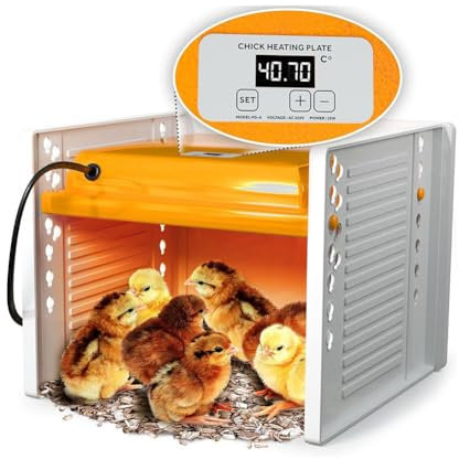 Sirxlevcy Heizplatte für Kükenaufzucht, Heizplatte für Hühneraufzucht, mit Einstellbarer Höhe und, Digitale Temperaturregelung, EU-Stecker