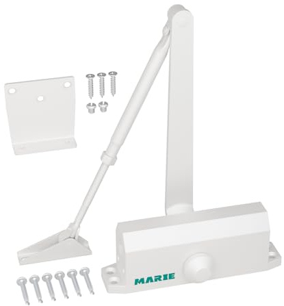 MARIE Door Closer with Hold Open White