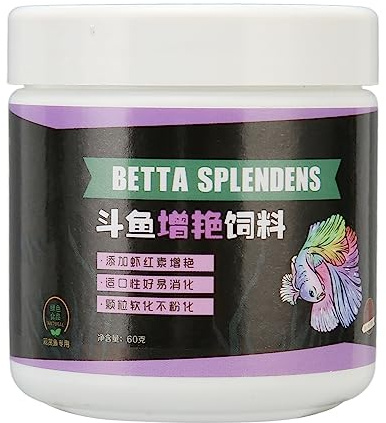HOSEONFN für Betta-Fischfutter, Premium-Fischmehl, Garnelenmehl, Tintenfischmehl, für verbesserte Farbe, gesundes Wachstum, einfache Verdauung