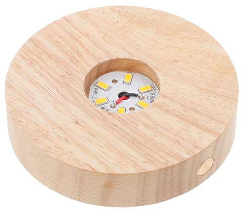 BESPORTBLE Led Holzsockel Kristallkugelhalter Mit WarmweißEm Licht Usb Leuchtsockel FüR Kristallkunst Schmuck Resin Display StäNder Kompakter Lichtsockel FüR Deko Und PräSentation