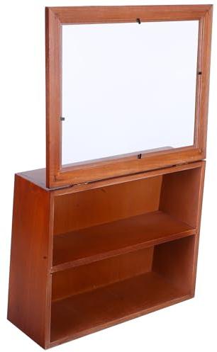 HYTROVE Vintage Vitrine Klein aus Massivem Holz mit Klappdeckel und Acryl Tür Tisch Displayständer für Figuren und Sammlermodelle Aufbewahrungsregal für Kunsthandwerk