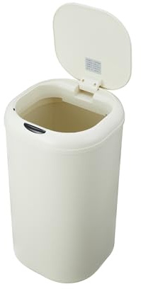 Garvee Poubelle automatique professionnelle 30L – Ouverture sans contact | Acier inoxydable, fermeture douce, anti-traces – Usage cuisine, salle de bain, bureau, espaces publics, Blanc crème