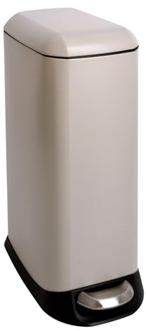 SVITA TS20 Mülleimer Treteimer Abfalleimer 20l inkl. Inneneimer Kunststoff Pedal Softclose-Deckel rechteckig Küchen-Hilfe Taupe Beige