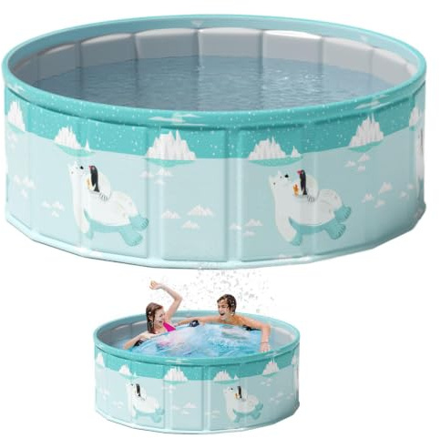 Piscina Non Gonfiabile Vasca Portatile in PVC di dimensioni 160x160x45 cm | Piscina pieghevole bambini per Bambini Animali Domestici Ragazzi Ragazze Cortile Esterno Spiaggia Interno Giardino Prato